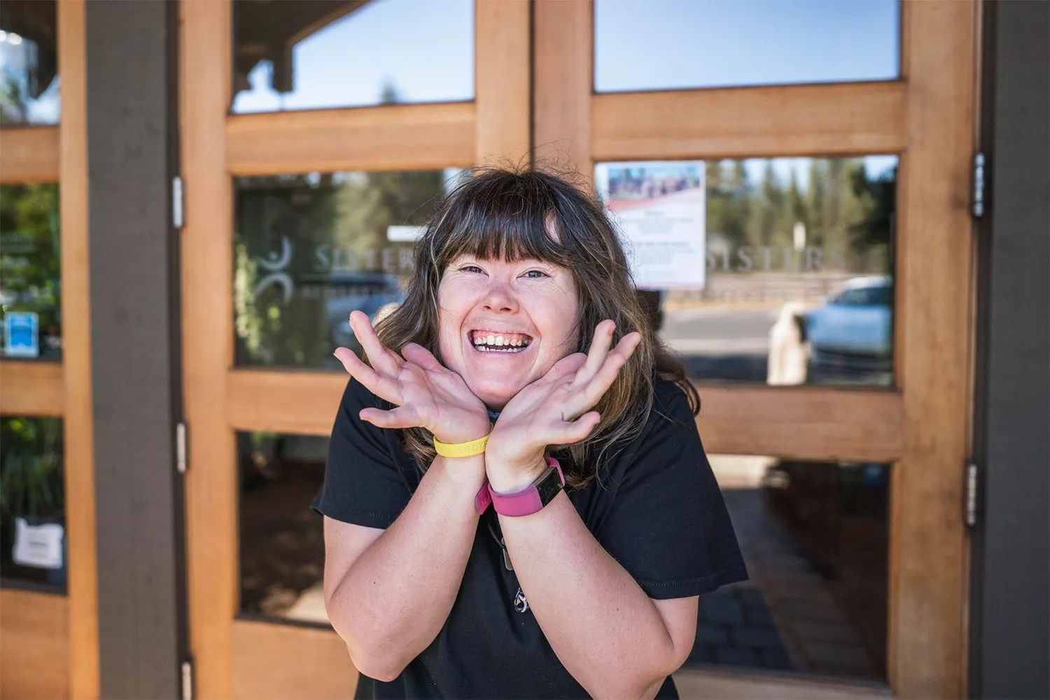 Holly outside of work