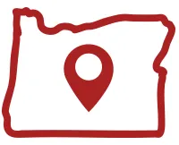 shape of state of Oregon with marker